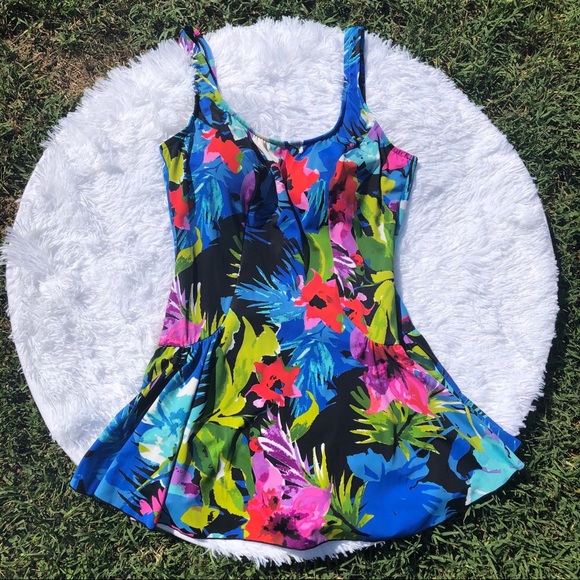 Azul Other - Azul floral one piece dress swimsuit size 14
